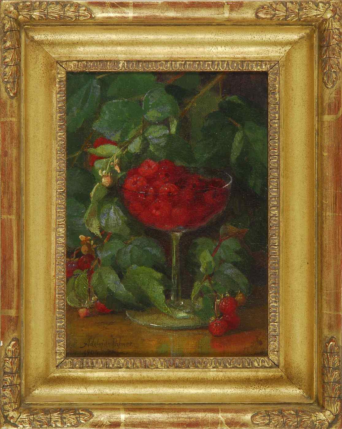 Appraisal: ADELAIDE COBURNE PALMERAmerican - Still life of raspberries in a