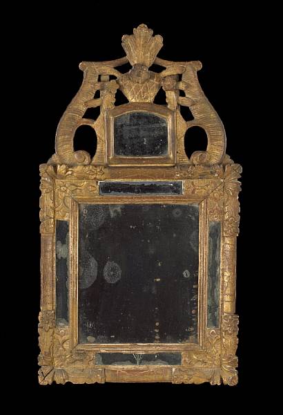 Appraisal: An Italian Neoclassical style giltwood mirror th century height in