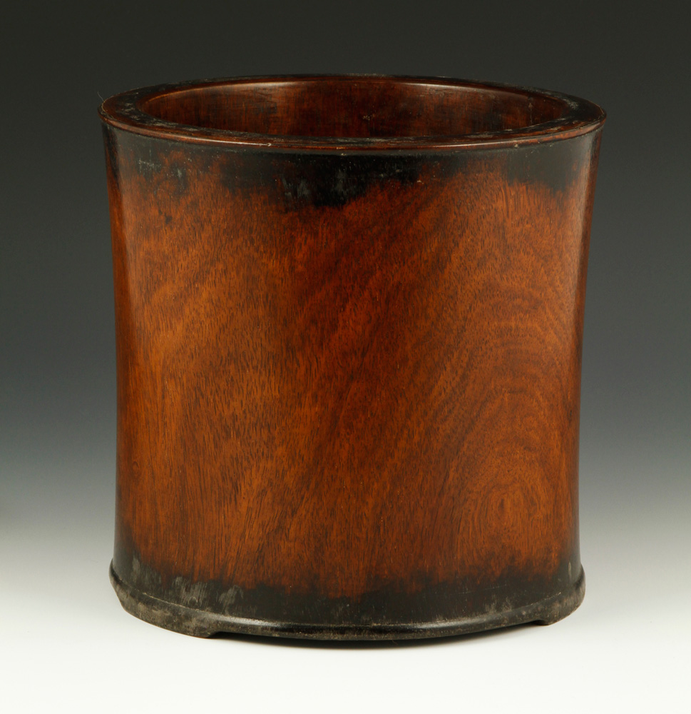 Appraisal: - Chinese Huanghuali Brush Pot Chinese brush pot huanghuali wood