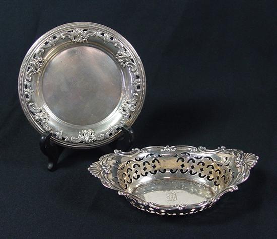 Appraisal: Gorham Sterling Pierced Oval Bowl x x Together with Wallace