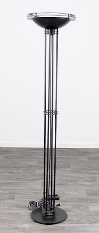 Appraisal: Contemporary Torchiere Lamp Contemporary design black metal four pole torchiere