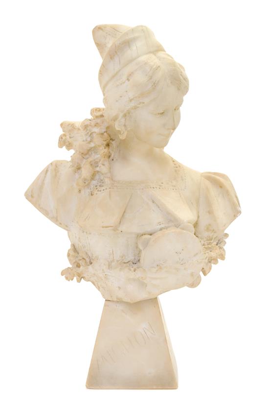 Appraisal: Sale Lot A Continental Alabaster Bust of a young lady