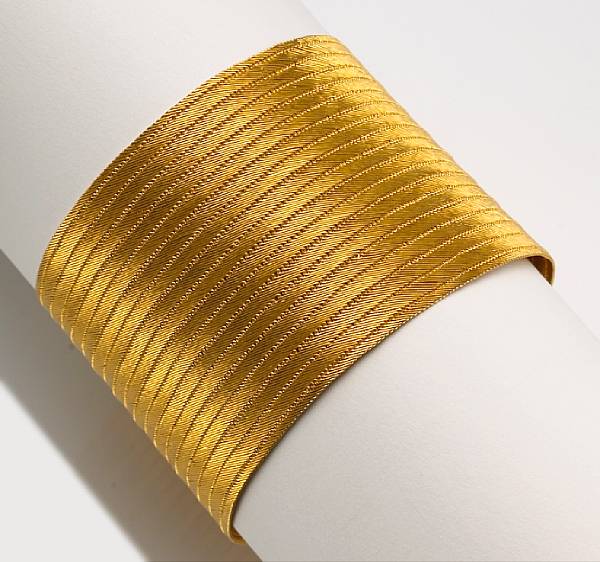 Appraisal: A twenty-two karat gold bracelet weighing approximately grams length in