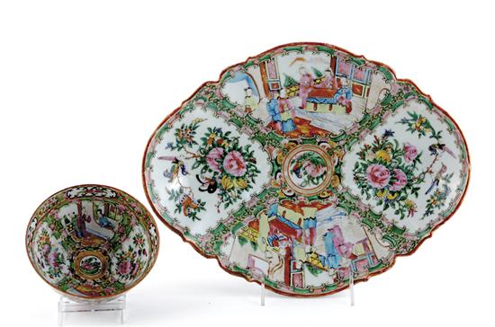 Appraisal: Chinese Export Rose Medallion dish and bowl late th century