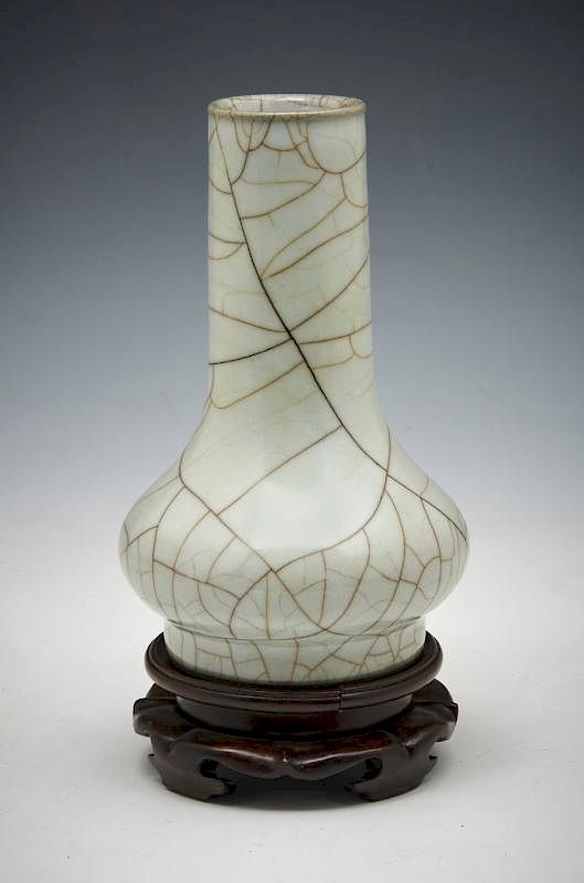 Appraisal: Chinese Guan-Type Longquan Vase Chinese Guan-Type Longquan Vase The compressed