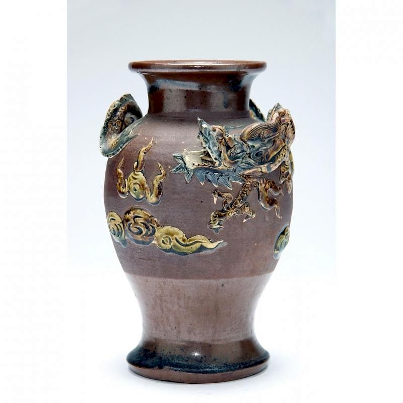 Appraisal: Sumidagawa Style Vase early to mid th century brown glazes