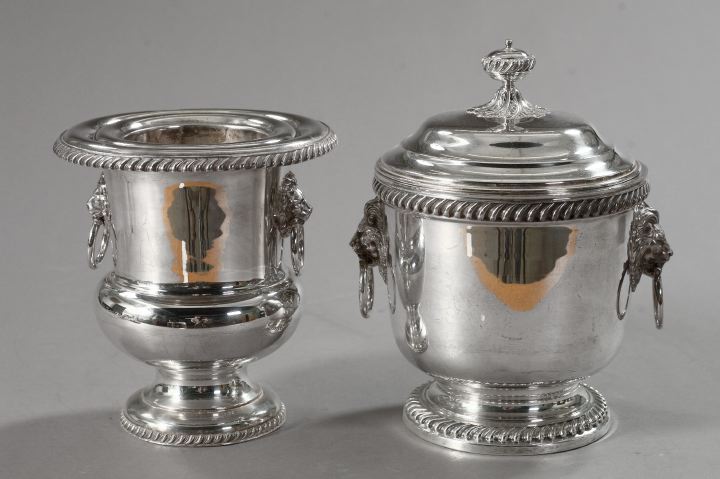 Appraisal: Two Silverplate Coolers second quarter th century one a large