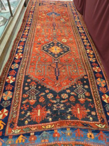 Appraisal: Bidjar Persian Handmade Runner geometric designed styled flowers red field