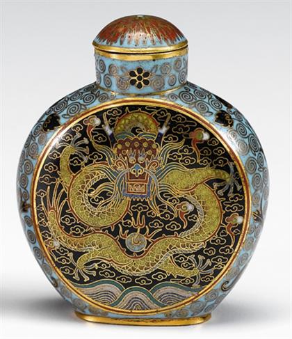 Appraisal: Unusal Chinese 'dragon' enamel snuff bottle probably th century Of