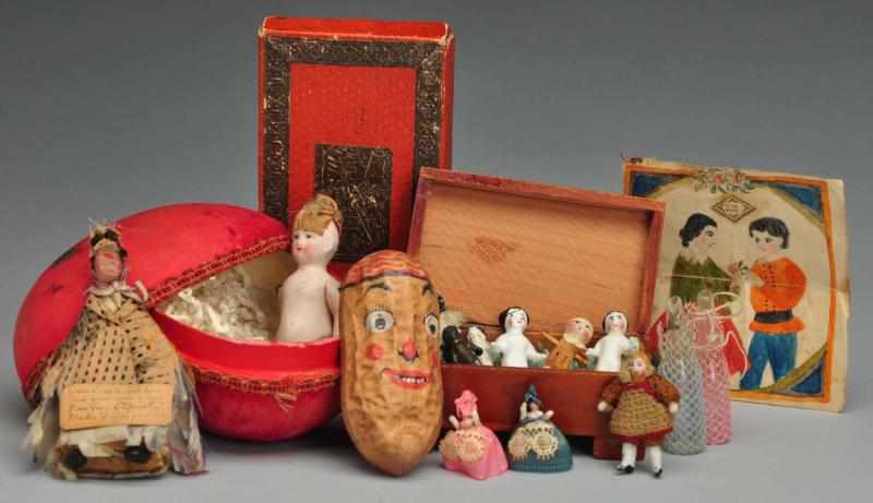 Appraisal: Lot of Small Dolls Description All-bisque with painted eyes in