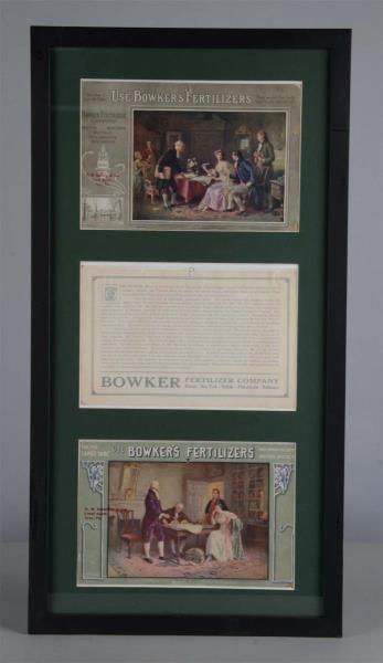 Appraisal: Bowker's Fertilizer Advertising Triptych This is a framed and matted