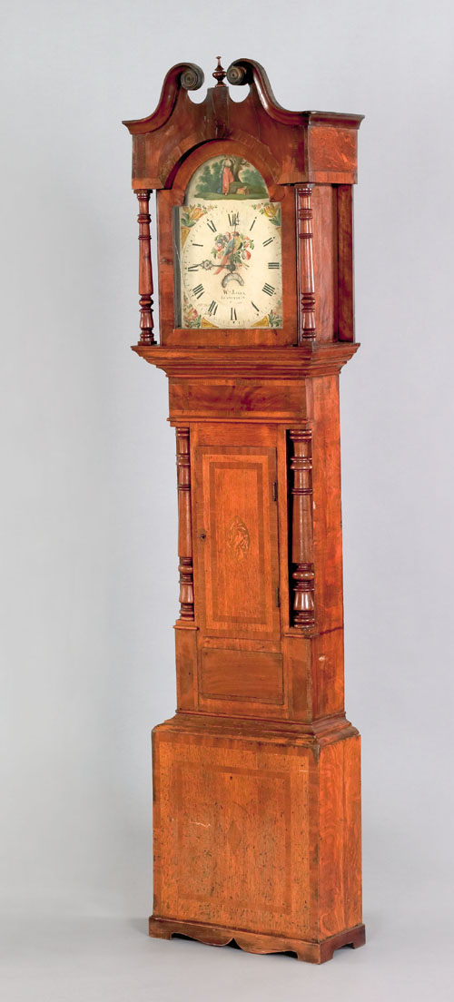 Appraisal: George IV mahogany and oak tall case clock early th