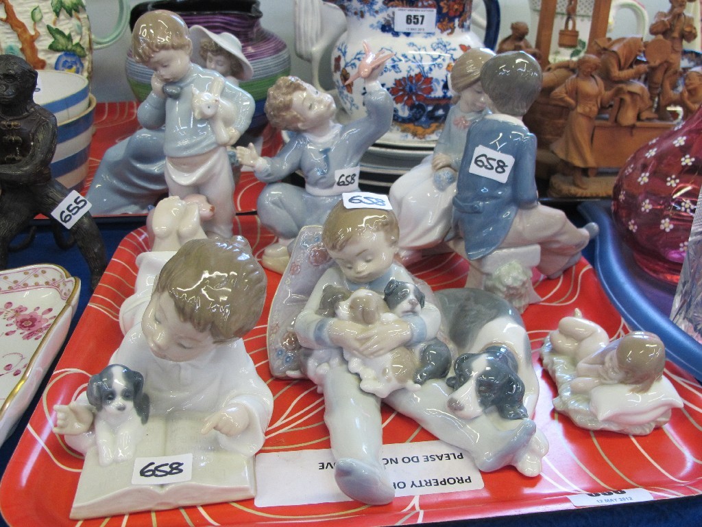 Appraisal: Six Lladro and Nao figures of children