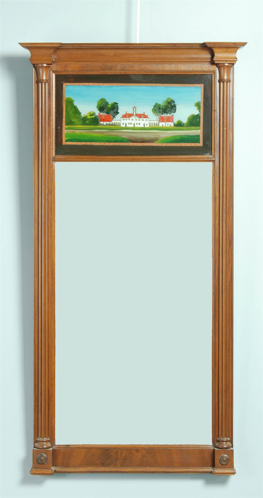 Appraisal: FEDERAL PHILADELPHIA PIER MIRROR WITH A SCENE OF MOUNT VERNON