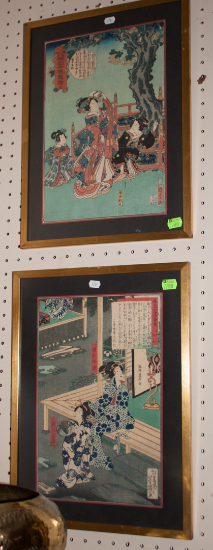 Appraisal: Two framed Japanese woodblock prints