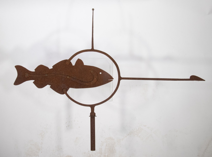 Appraisal: FISH WEATHERVANE Vintage Sheet Metal Cod Form Weathervane with mounting