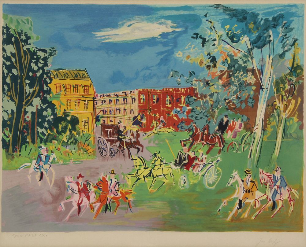 Appraisal: JEAN DUFY FRENCH b - Color lithograph Bois du Bologne