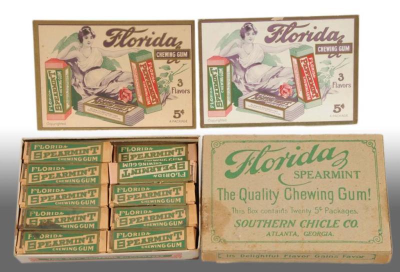 Appraisal: Florida Gum Box with Signs Description Box comes with packs