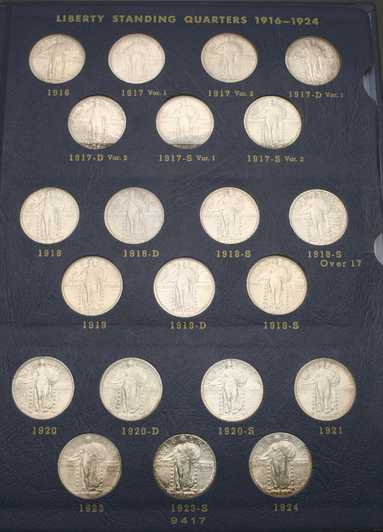 Appraisal: Complete Volume of U S Liberty Standing Quarters Dating from