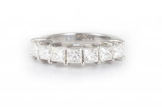 Appraisal: Platinum Diamond Wedding Band Platinum diamond wedding band princess cut