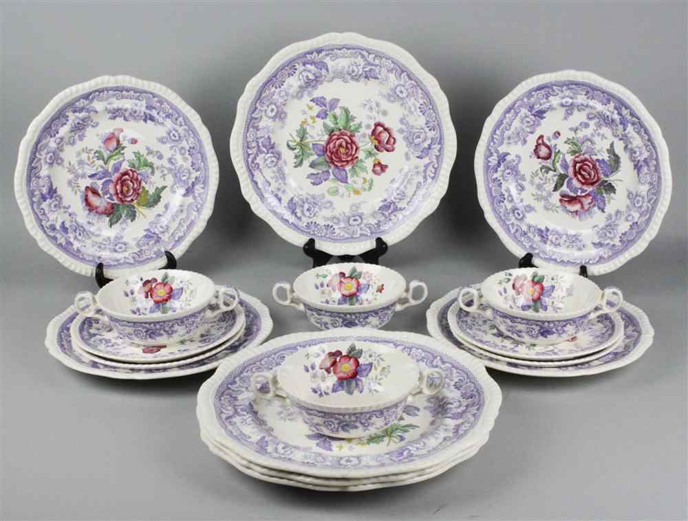 Appraisal: COPELAND SPODE 'MAYFLOWER' PATTERN PART SERVICE printed marks including four