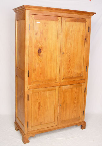 Appraisal: FOUR DOOR PINE LINEN PRESS OR CABINET door cabinet with