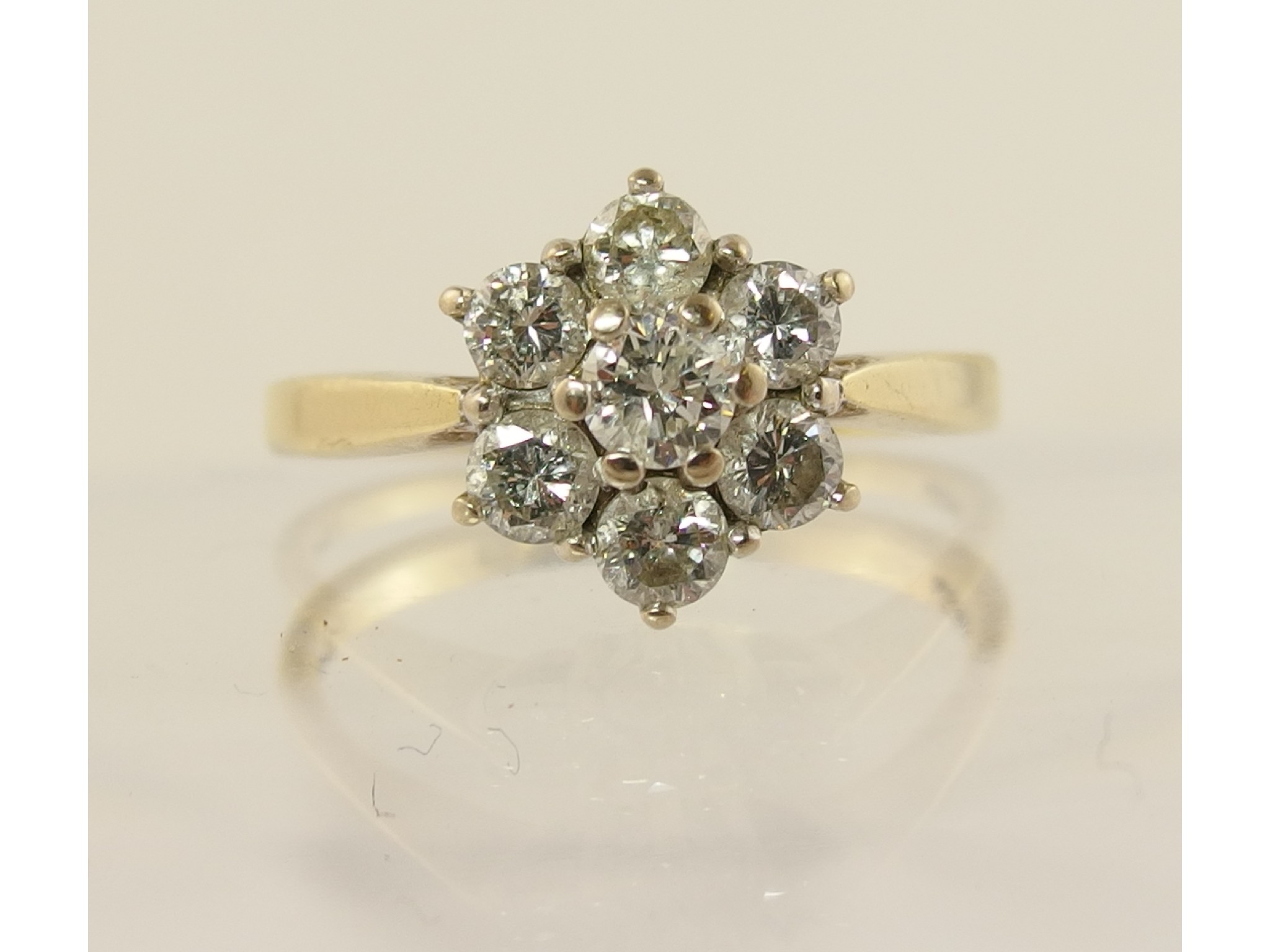 Appraisal: An ct gold diamond flower ring of approx ct