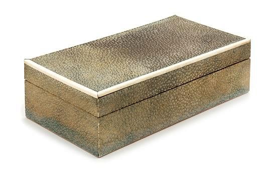 Appraisal: A Shagreen Veneered Table Casket Height x width x depth