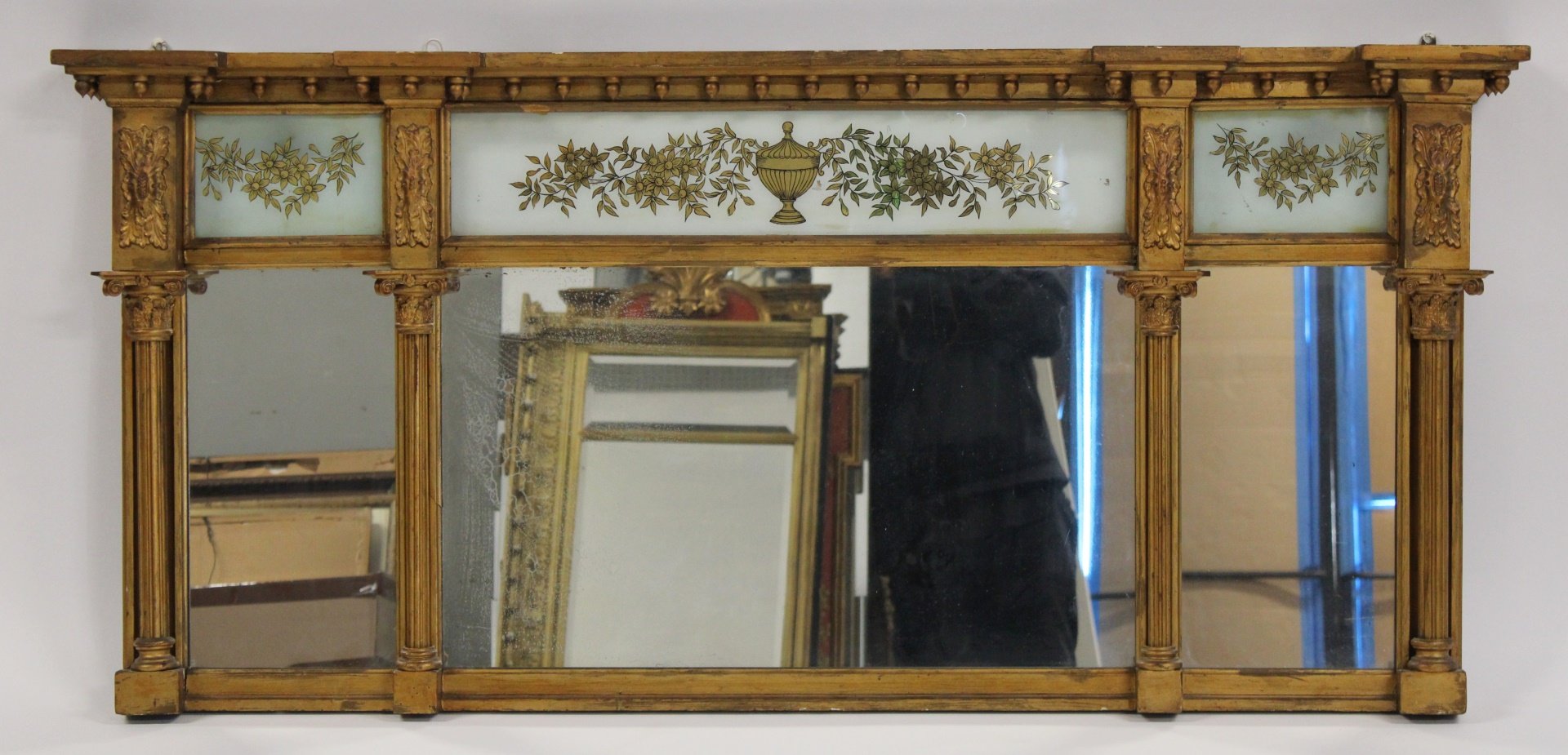 Appraisal: Antique Eglomise Federal Mirror From an Albany CT estate Dimensions