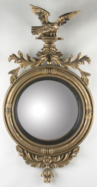 Appraisal: American Bull's Eye Mirror late th century classic form having