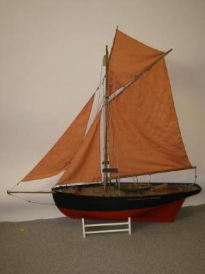 Appraisal: A model yacht comprising a Bristol Channel Pilot Cutter painted