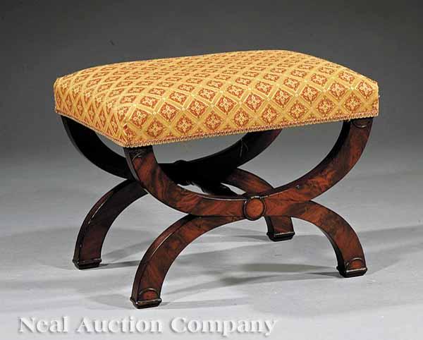 Appraisal: An American Mahogany Curule Footstool c attributed to Duncan Phyfe