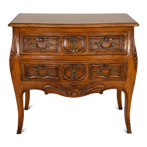 Appraisal: A Louis XV Provincial Style Carved Walnut Commode th Century