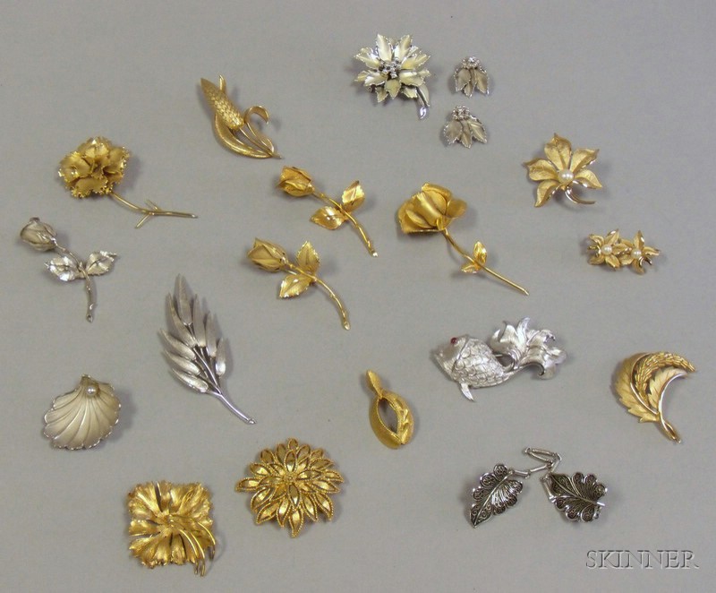 Appraisal: Group of Assorted Goldtone and Silvertone Costume Jewelry makers include