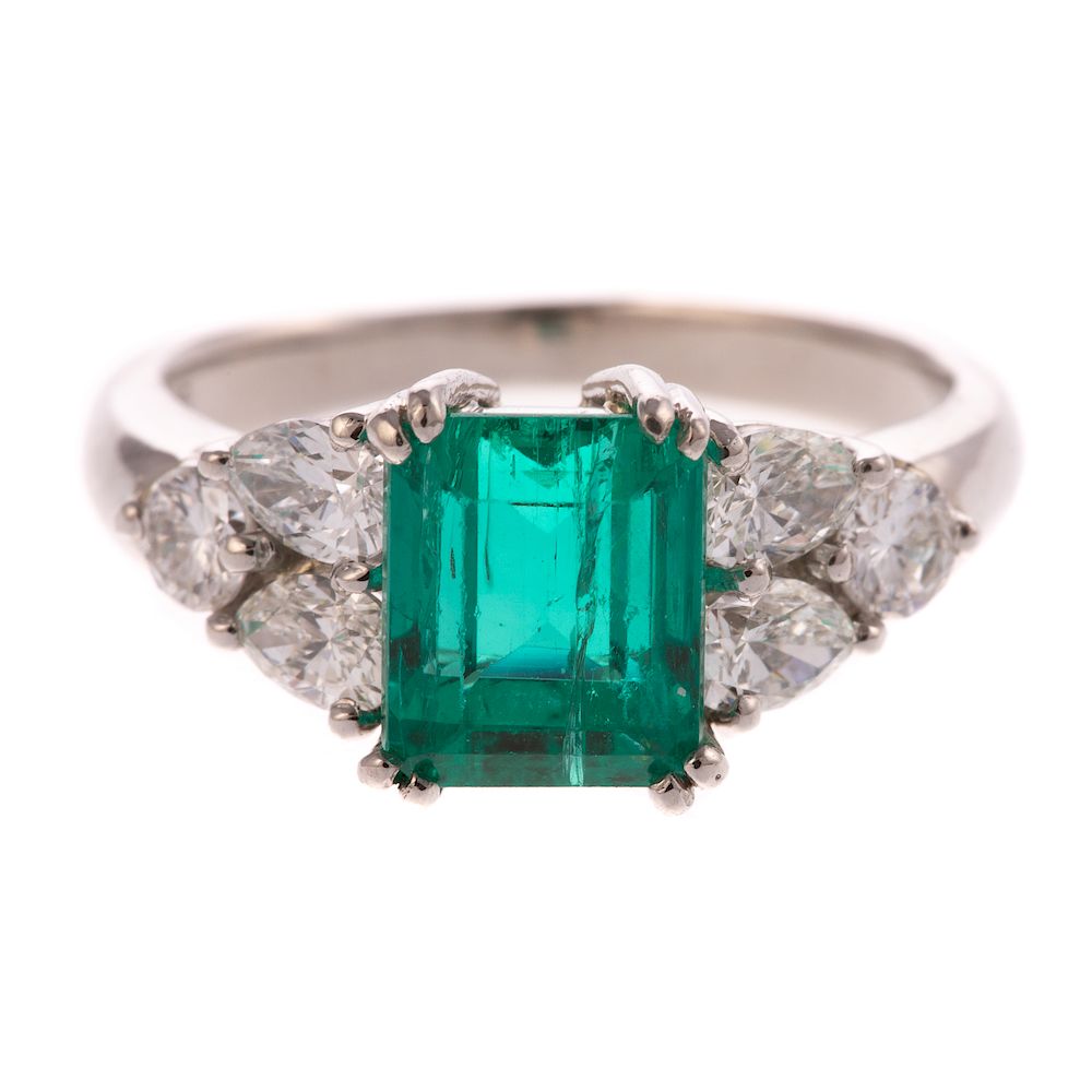 Appraisal: A Ladies ct Emerald Diamond Ring in Platinum Platinum ring