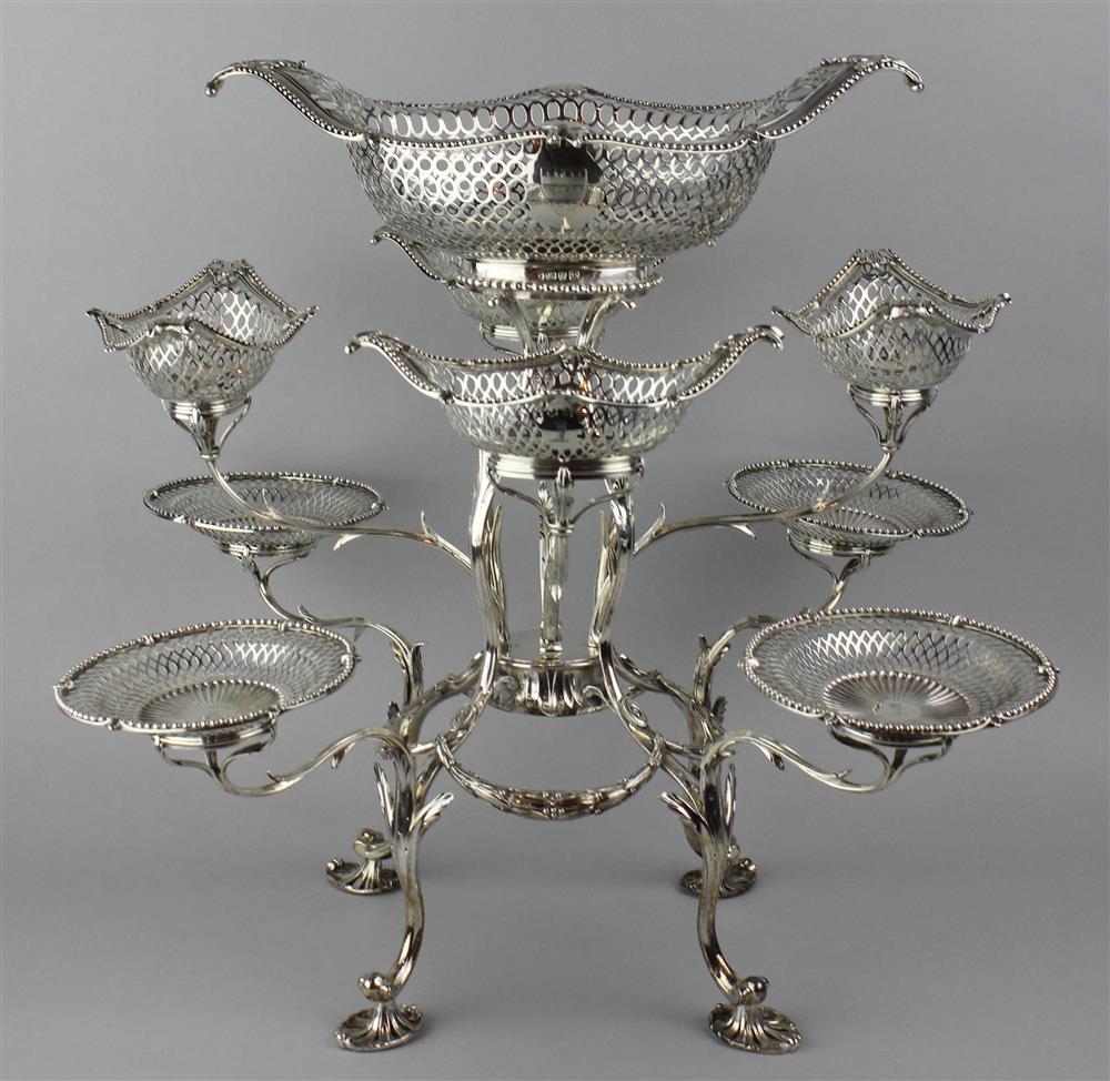 Appraisal: GEORGE III SILVER EPERGNE by Thomas Pitts London the center