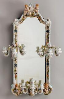 Appraisal: Early th c German porcelain mirror h Early th century