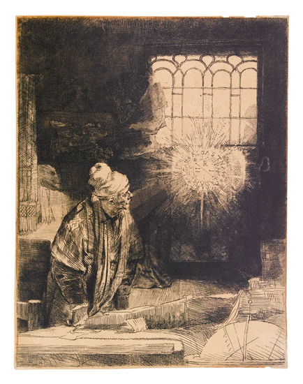 Appraisal: REMBRANDT VAN RIJN Faust Etching and drypoint circa x mm