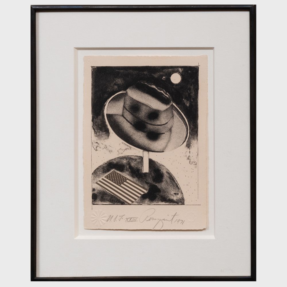 Appraisal: James Rosenquist - Fedora Lithograph in black on buff wove