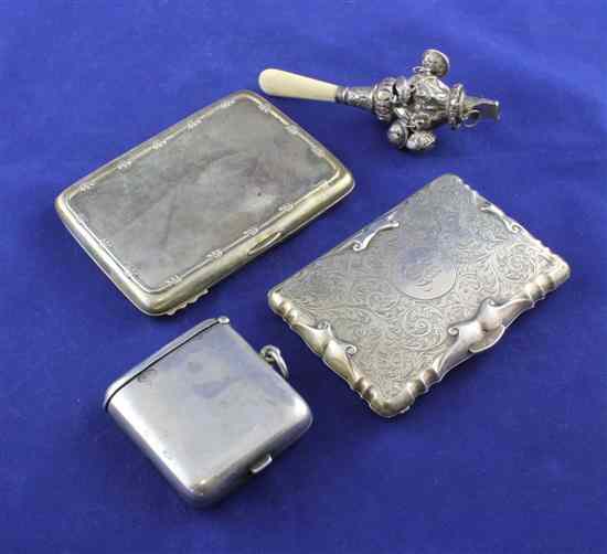 Appraisal: A late Victorian silver combined sovereign half sovereign vesta case