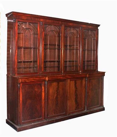 Appraisal: A LATE GEORGIAN MAHOGANY LIBRARY BOOK CASE constructed in eight