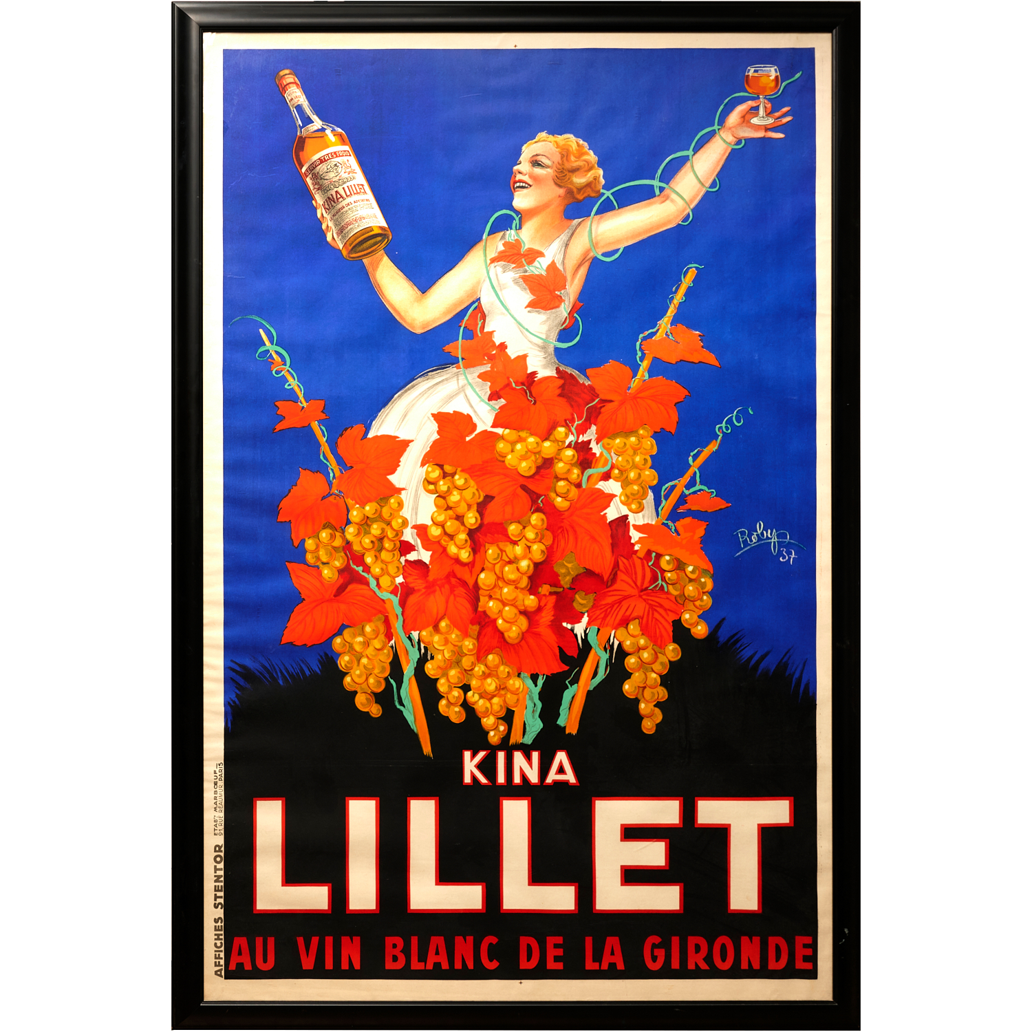 Appraisal: ROBYS KINA LILLET ORIGINAL LITHOGRAPH POSTER Robert Wolff AKA Robys