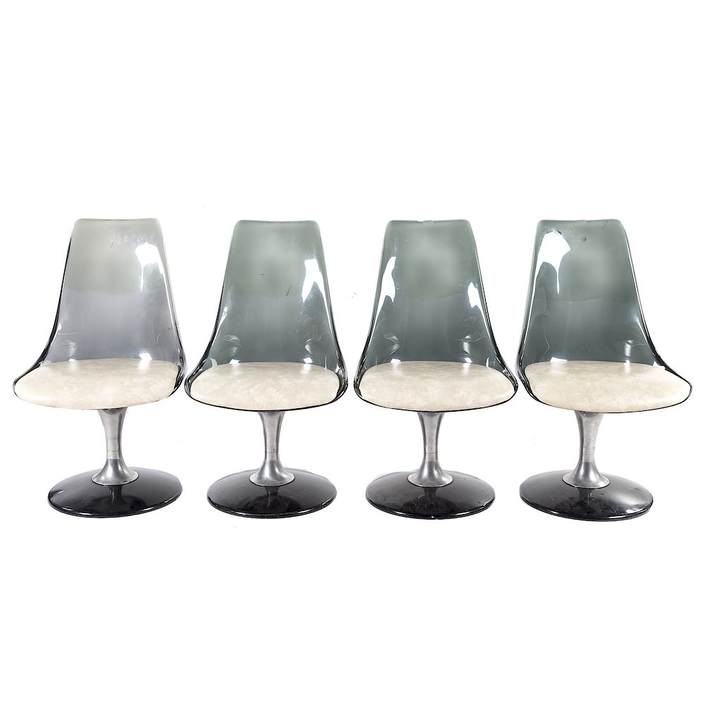 Appraisal: Chromcraft Inc Mid-century Modern tulip chairs Senatobia MS molded acrylic