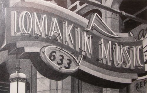 Appraisal: Lomakin Music Artist Biddle Charles American born a photorealist drawing