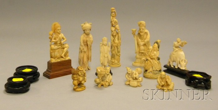 Appraisal: Eleven Assorted Asian Carved Ivory Figures