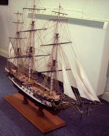 Appraisal: A balsawood model of USS Essex a square rigged single