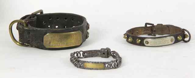 Appraisal: A dog collar with brass plaque J A Rossiter Proprietor