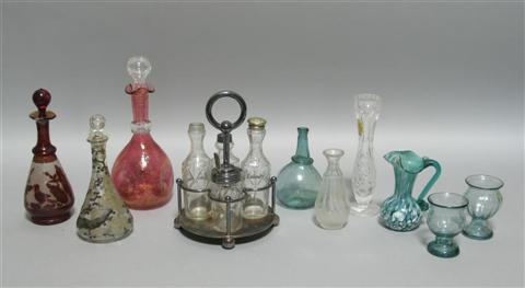 Appraisal: COLLECTION OF TEN GLASS ITEMS Including three decanters three assorted