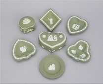 Appraisal: Wedgwood Green Jasperware Group Circa 's to Present Lot includes