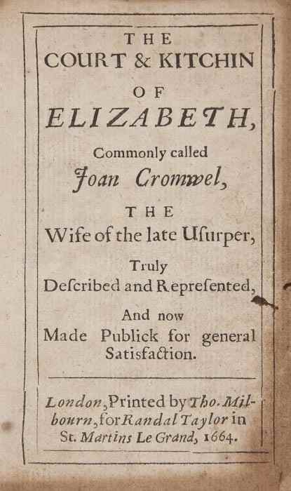 Appraisal: Court and Kitchin of Elizabeth The Commonly called Joan Cromwel